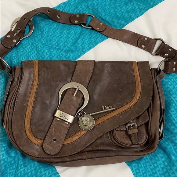 Dior Bags Christian Dior Dark Brown Leather Saddle Bag Poshmark
